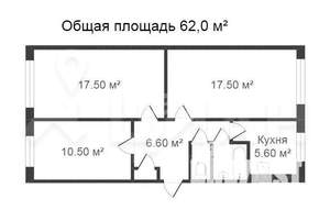 3-к квартира, на длительный срок, 64м2, 2/5 этаж