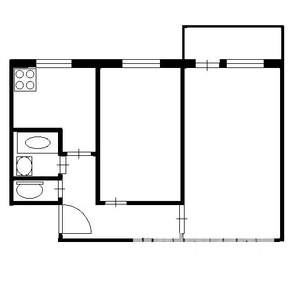 2-к квартира, на длительный срок, 43м2, 5/9 этаж