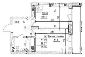 1-к квартира, на длительный срок, 34м2, 4/30 этаж