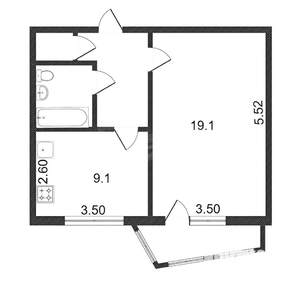 1-к квартира, на длительный срок, 41м2, 4/10 этаж