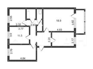 4-к квартира, на длительный срок, 80м2, 7/9 этаж