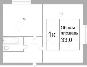 1-к квартира, на длительный срок, 34м2, 1/5 этаж