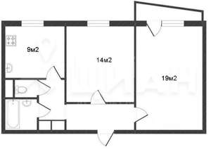 2-к квартира, на длительный срок, 54м2, 3/9 этаж