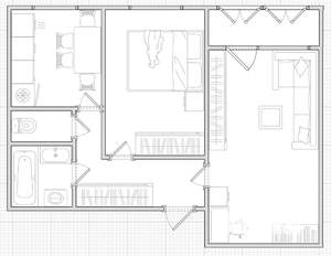 2-к квартира, на длительный срок, 45м2, 6/9 этаж