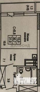 Студия квартира, на длительный срок, 31м2, 24/24 этаж