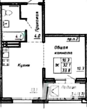 1-к квартира, на длительный срок, 34м2, 14/14 этаж