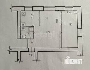 2-к квартира, на длительный срок, 45м2, 1/5 этаж