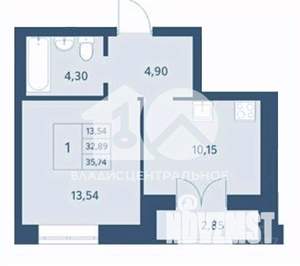 1-к квартира, вторичка, 33м2, 10/18 этаж