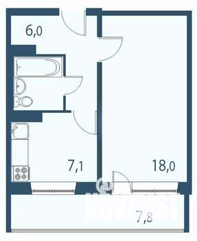 1-к квартира, вторичка, 39м2, 5/17 этаж