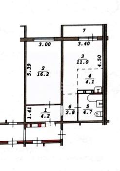 2-к квартира, вторичка, 43м2, 9/17 этаж