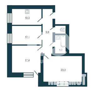 3-к квартира, вторичка, 72м2, 8/9 этаж
