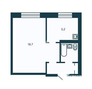 1-к квартира, вторичка, 30м2, 1/5 этаж