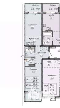 2-к квартира, вторичка, 54м2, 5/15 этаж