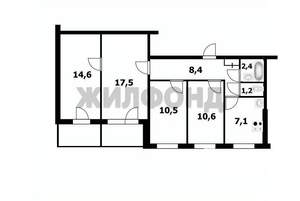 4-к квартира, вторичка, 75м2, 5/9 этаж