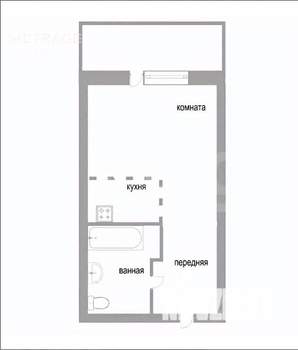 Студия квартира, вторичка, 17м2, 9/17 этаж