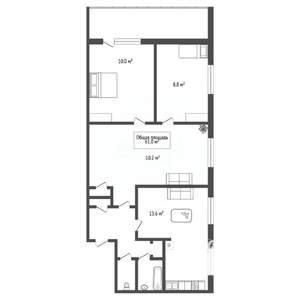 3-к квартира, вторичка, 61м2, 5/5 этаж