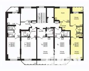 2-к квартира, строящийся дом, 62м2, 10/10 этаж