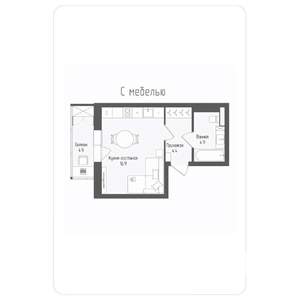 Студия квартира, вторичка, 28м2, 15/15 этаж