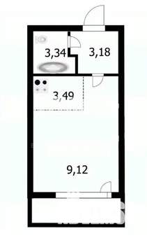 Студия квартира, вторичка, 18м2, 2/17 этаж