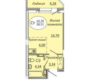 1-к квартира, вторичка, 29м2, 8/23 этаж