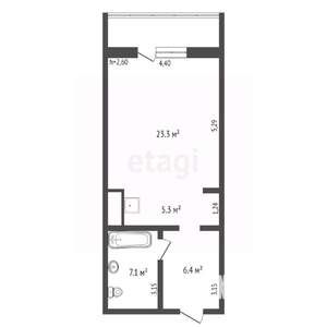 Студия квартира, вторичка, 42м2, 11/14 этаж