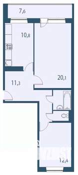 2-к квартира, вторичка, 62м2, 2/17 этаж