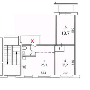 3-к квартира, вторичка, 61м2, 3/12 этаж