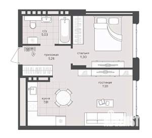 1-к квартира, вторичка, 41м2, 5/8 этаж
