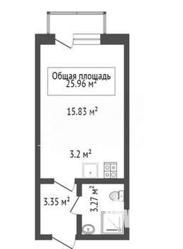 Студия квартира, вторичка, 26м2, 2/4 этаж