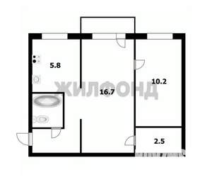 2-к квартира, вторичка, 43м2, 2/5 этаж