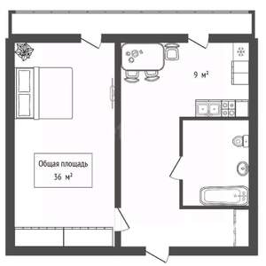 1-к квартира, вторичка, 36м2, 15/17 этаж