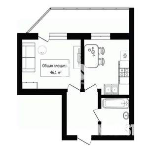 1-к квартира, вторичка, 46м2, 27/27 этаж