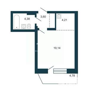Студия квартира, вторичка, 32м2, 17/20 этаж