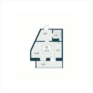 Студия квартира, вторичка, 36м2, 11/25 этаж