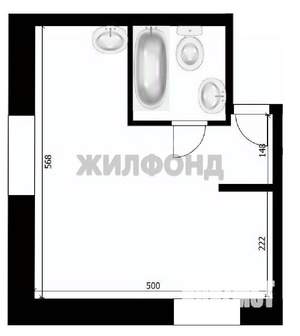 1-к квартира, вторичка, 27м2, 1/3 этаж