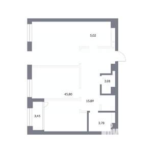 1-к квартира, вторичка, 79м2, 13/25 этаж