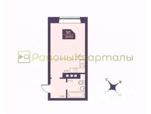1-к квартира, вторичка, 29м2, 11/25 этаж