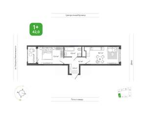 1-к квартира, вторичка, 42м2, 13/14 этаж