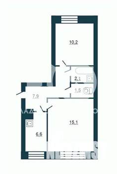2-к квартира, вторичка, 42м2, 1/5 этаж