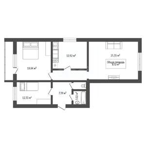 3-к квартира, вторичка, 87м2, 1/10 этаж