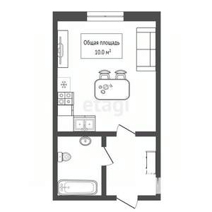 Студия квартира, вторичка, 10м2, 1/10 этаж