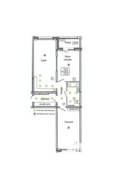 2-к квартира, вторичка, 71м2, 7/14 этаж