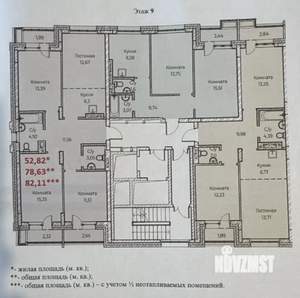 4-к квартира, вторичка, 82м2, 9/17 этаж