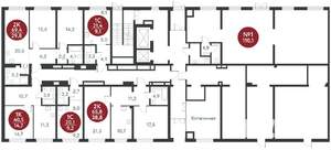 2-к квартира, вторичка, 70м2, 1/14 этаж