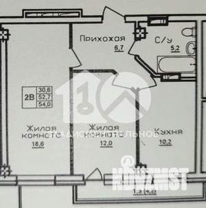 2-к квартира, вторичка, 53м2, 1/13 этаж