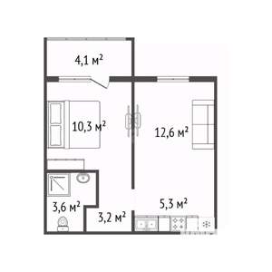 1-к квартира, вторичка, 35м2, 8/17 этаж