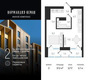 2-к квартира, вторичка, 37м2, 2/18 этаж