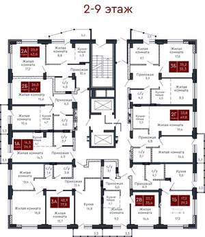 3-к квартира, вторичка, 80м2, 2/22 этаж