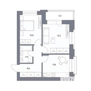 2-к квартира, вторичка, 57м2, 17/25 этаж