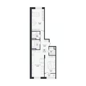 3-к квартира, вторичка, 75м2, 6/9 этаж